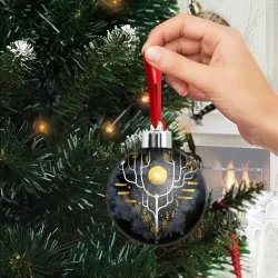 Ёлочный шар Графит и золото: дерево жизни - фото 2