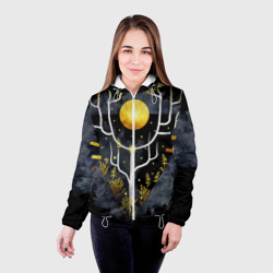 Женская куртка 3D Графит и золото: дерево жизни - фото 2
