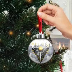 Ёлочный шар Графит и золото: дерево жизни - фото 2
