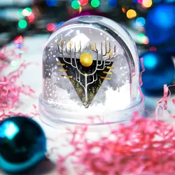 Игрушка Снежный шар Графит и золото: дерево жизни - фото 2