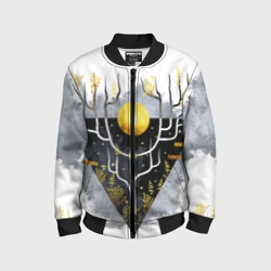 Детский бомбер 3D Графит и золото: дерево жизни