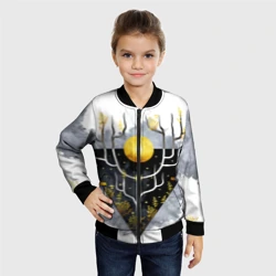 Детский бомбер 3D Графит и золото: дерево жизни - фото 2