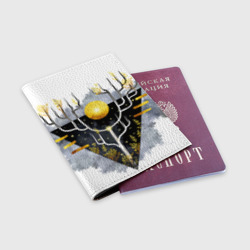 Обложка для паспорта матовая кожа Графит и золото: дерево жизни - фото 2