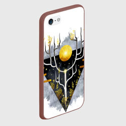 Чехол для iPhone 5/5S матовый Графит и золото: дерево жизни - фото 2