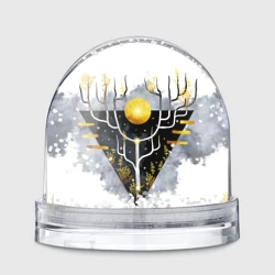 Игрушка Снежный шар Графит и золото: дерево жизни