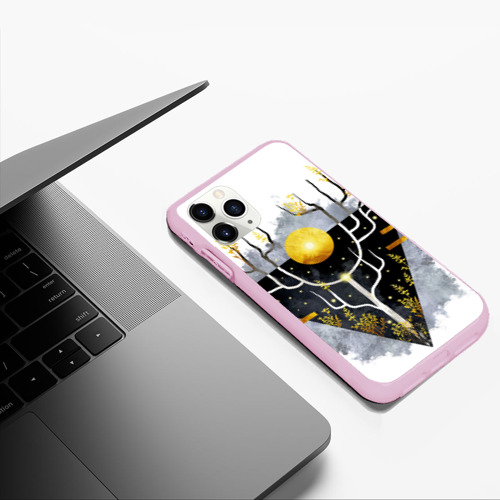 Чехол для iPhone 11 Pro Max матовый Графит и золото: дерево жизни, цвет розовый - фото 5