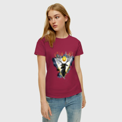 Женская футболка хлопок Чудо олень с золотым шаром - фото 2