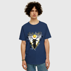 Мужская футболка хлопок Oversize Чудо олень с золотым шаром - фото 2