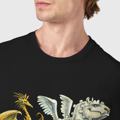 Мужская футболка хлопок Два дракона, цвет черный - фото 6