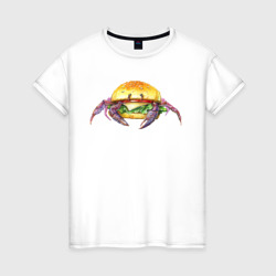 Женская футболка хлопок Краб-бургер