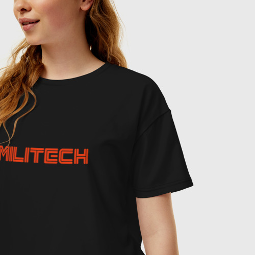 Женская футболка хлопок Oversize Militech, цвет черный - фото 3