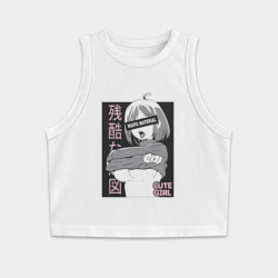 Женская укороченная майка-топ хлопок Cute girl