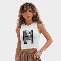 Женская укороченная майка-топ хлопок Cute girl - фото 2