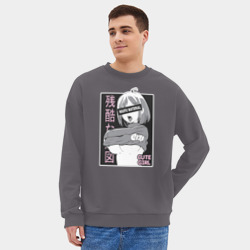 Мужской свитшот oversize без начеса хлопок Cute girl - фото 2