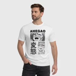 Мужская футболка хлопок Ahegao mew black - фото 2