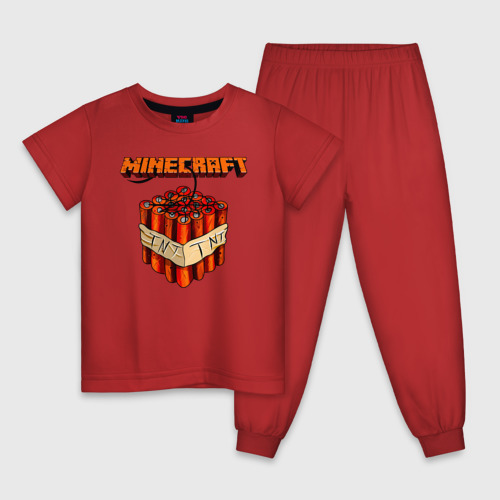 Детская пижама хлопок Minecraft, цвет красный