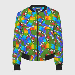 Женский бомбер 3D Пепе клоун паттерн