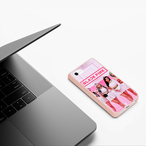 Чехол для iPhone 5/5S матовый Blackpink, цвет светло-розовый - фото 5