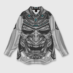 Женская рубашка oversize 3D Cyber Samurai