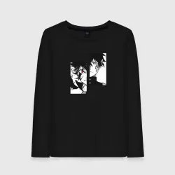 Женский лонгслив хлопок Демон Черный Клевер