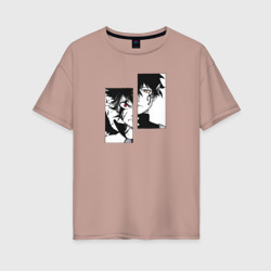 Женская футболка хлопок Oversize Демон Черный Клевер