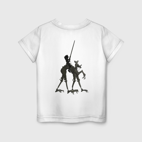Детская футболка хлопок с принтом Всадник, вид сзади #1