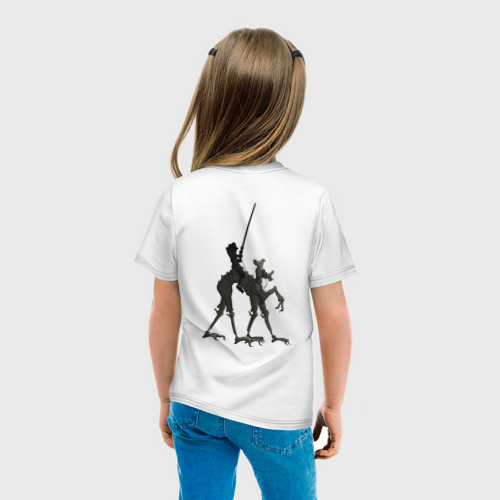 Детская футболка хлопок с принтом Всадник, вид сзади #2