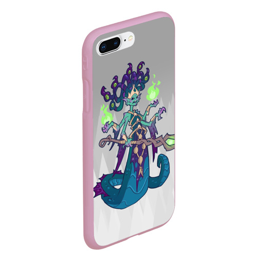 Чехол для iPhone 7Plus/8 Plus матовый Worthy Heart hunter - Горгона с змеиными волосами и посохом, цвет розовый - фото 3