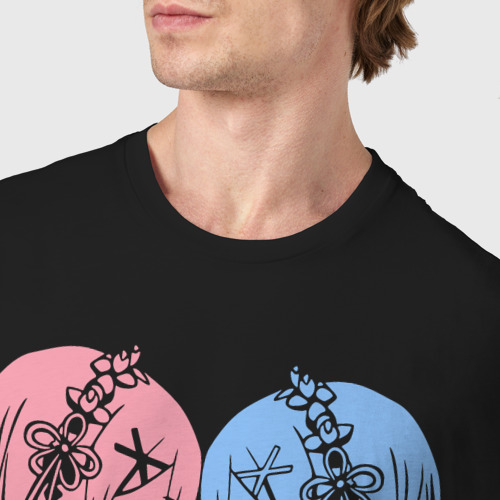 Мужская футболка хлопок Re:Zero, Рам и Рем, цвет черный - фото 6