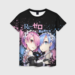 Женская футболка 3D Re:Zero, Рам и Рем