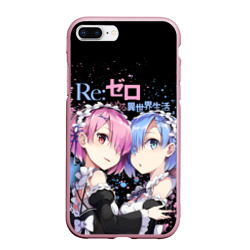 Чехол для iPhone 7Plus/8 Plus матовый Re:Zero, Рам и Рем