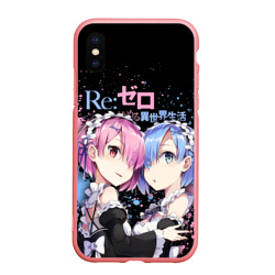 Чехол для iPhone XS Max матовый Re:Zero, Рам и Рем