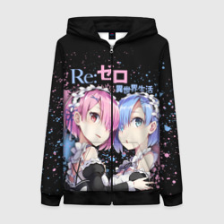 Женская толстовка 3D на молнии Re:Zero, Рам и Рем