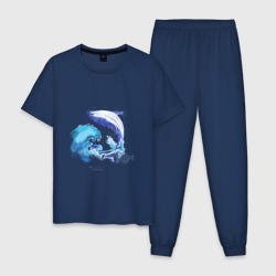 Мужская пижама хлопок Акварельный кит