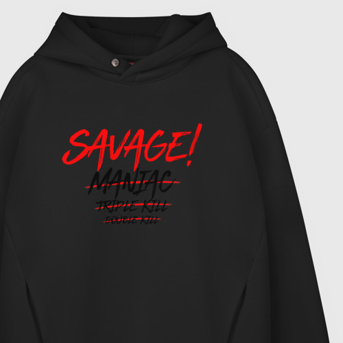 Мужское худи Oversize хлопок Savage !, цвет черный - фото 4