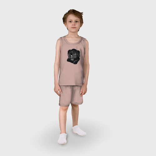 Детская пижама с шортами хлопок Черная Пантера, цвет пыльно-розовый - фото 3