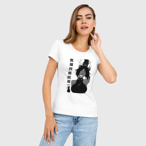 Женская футболка хлопок Slim Йоруичи Шихоин, цвет белый - фото 3