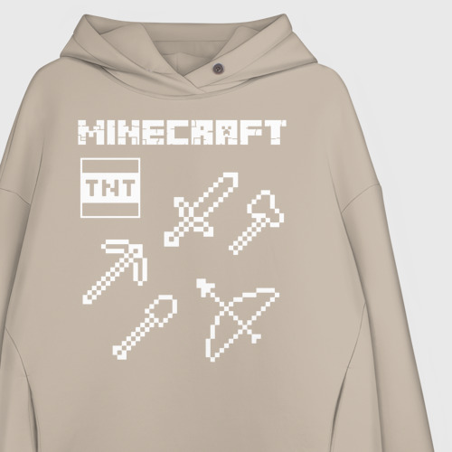 Женское худи Oversize хлопок Minecraft, цвет миндальный - фото 3