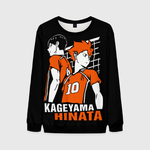 Мужской свитшот 3D Haikyuu Hinata Kageyama, цвет черный