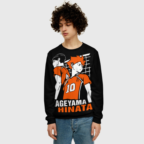 Мужской свитшот 3D Haikyuu Hinata Kageyama, цвет черный - фото 3