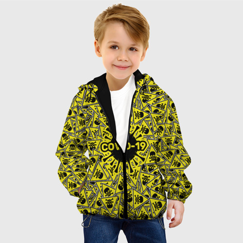 Детская куртка 3D Осторожно COVID-19, цвет черный - фото 3