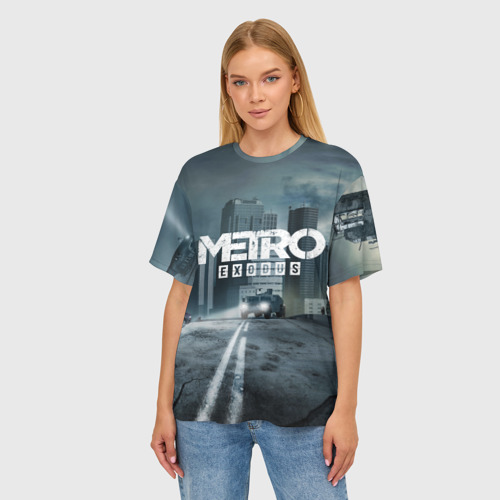 Женская футболка oversize 3D Metro Exodus, цвет 3D печать - фото 3