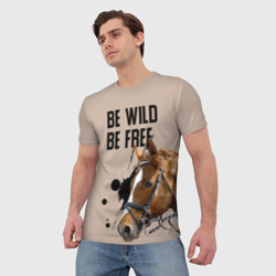 Мужская футболка 3D Be wild be free - фото 2