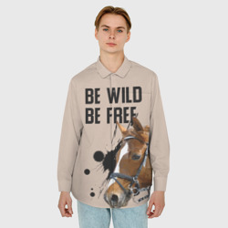 Мужская рубашка oversize 3D Be wild be free - фото 2