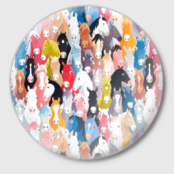 Значок Цветные лошади