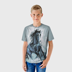 Детская футболка 3D Нарисованный конь - фото 2