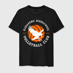 Мужская футболка хлопок Karasuno highschool volleyball club logotype