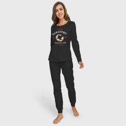 Женская пижама с лонгсливом хлопок Karasuno volleyball club logotype - фото 2