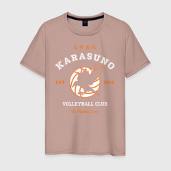 Мужская футболка хлопок Karasuno volleyball club logotype