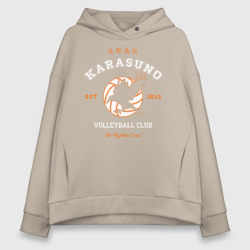 Женское худи Oversize хлопок Karasuno volleyball club logotype